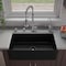 Alfi Brand Black Matte Smooth Apron 33" x 18" Single Bowl Fireclay Farm Sink ABF3318S-BM - alternate 4